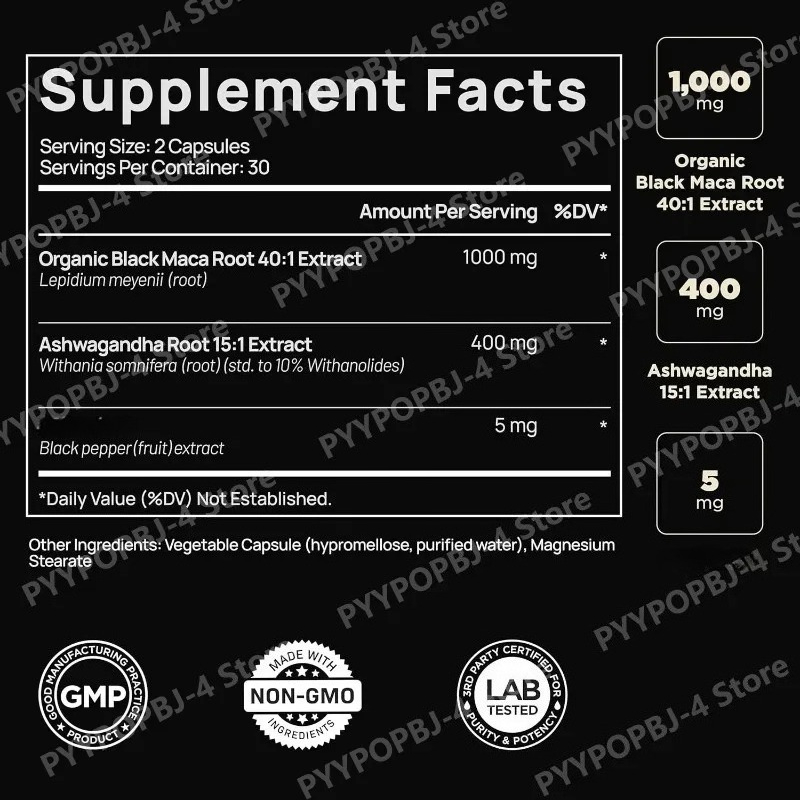 Zwart Maca Wortel Extract met  - Ashwagandha Extract Root recensie en prijs